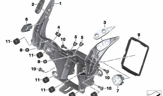 Tope de goma derecho OEM 46637724034 para motos BMW S 1000 RR (K46), HP4 (K42). Original BMW Motorrad.