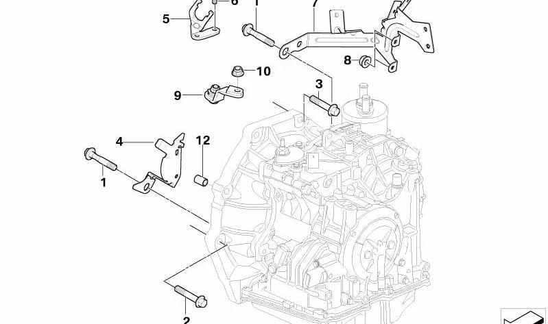 Soporte de fijación OEM 24507540976 para MINI R52 (Cooper) y R53 (Cooper S). Compatible con modelos entre 2001 y 2008. Original MINI.