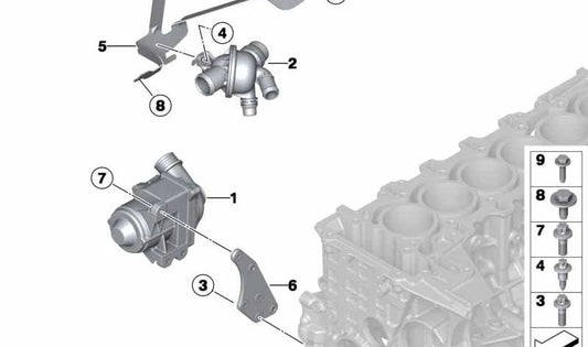 Soporte motor OEM 11537605058 para BMW F06, F12, F13 (640i N55) con y sin xDrive. Compatible con modelos fabricados entre 2012 y 2018. Original BMW.