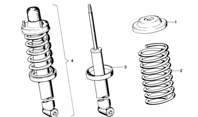 Muelle de suspensión OEM 31331125265 para BMW E21. Original BMW.