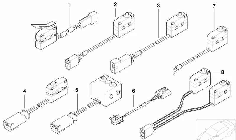 Microinterruptor cierre maletero OEM 61318360292 para BMW E38. Original BMW.