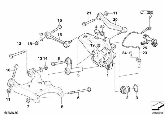 Tuerca con collar autofrenable OEM 33306768892 para BMW Serie 5 E60, E60 LCI, E61, E61 LCI. Original BMW.