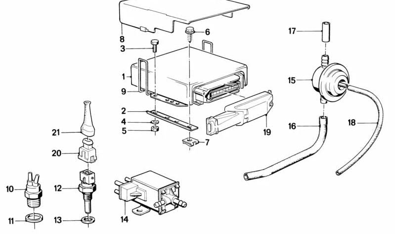 Válvula de aire OEM 13111287360 para BMW E30 y E28. Compatible con motores M10. Recambio original BMW.