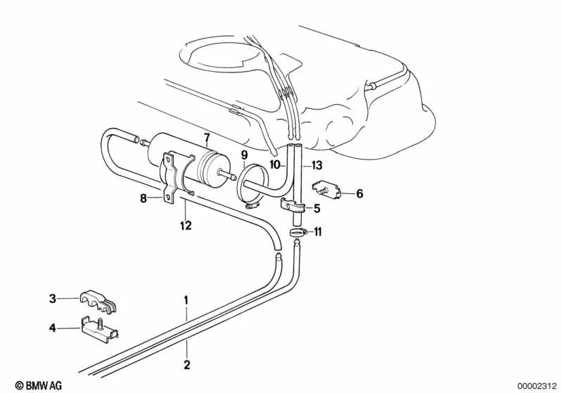 Guida alimentare per BMW E46, F30, F80 (OEM 16112294225). BMW originale