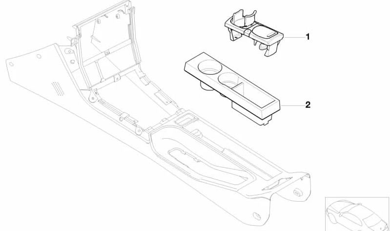 CENTRAL OEM 51168398250 PORTAVAS FOR BMW Z3 (E36) 1.8, 1.9, 2.0 (models between 1995 and 2002). Practical Beverage Support in Central Console. Original BMW.