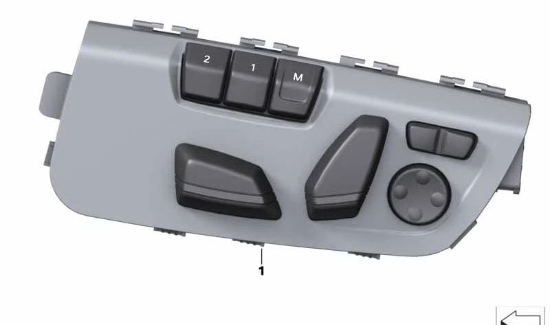 Interruptor memoria ajuste asiento conductor OEM 61319382455 para BMW F20, F21, F22, F23, F30, F31, F34, F32, F33, F36, F87, F80, F82, F83. Original BMW.