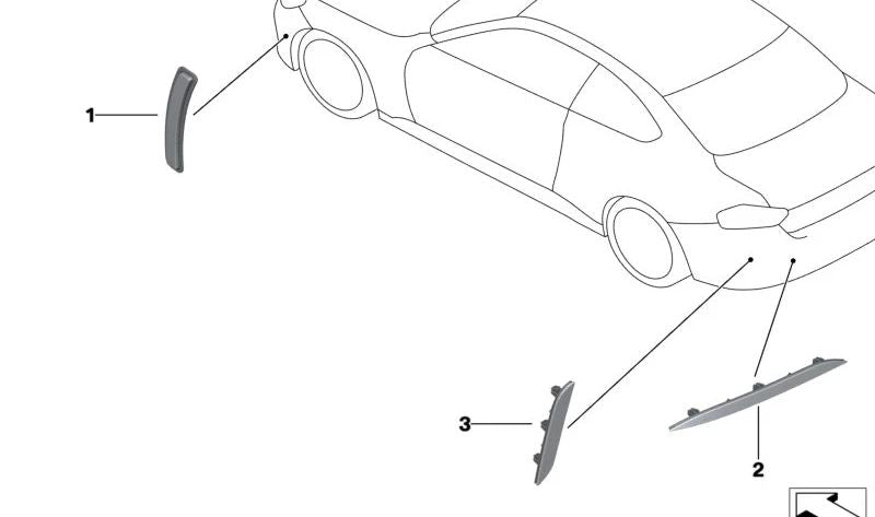 Left rear catadioptric Oem 63148494335 for BMW G42 (218i, 220d, 220i, 230i). Original BMW.