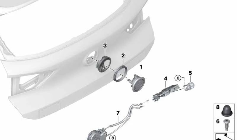 Estribo de cierre OEM 51247473763 para MINI Countryman F60, F60 LCI, BMW X2 F39. Original BMW y MINI.