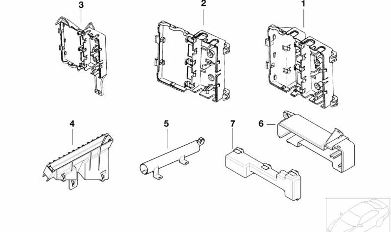 Soporte para relé OEM 61138352968 para BMW E39, E38. Soporte original para relés eléctricos. Compatible con varios sistemas eléctricos del vehículo. Recambio original BMW.
