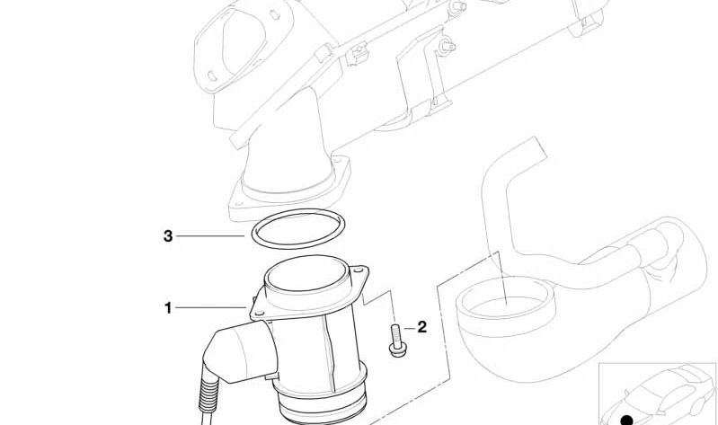 Sensor de masa de aire (MAF) OEM 13622246084 para BMW E36 325td/tds, E38 725tds, E39 525tds. Recambio original BMW.