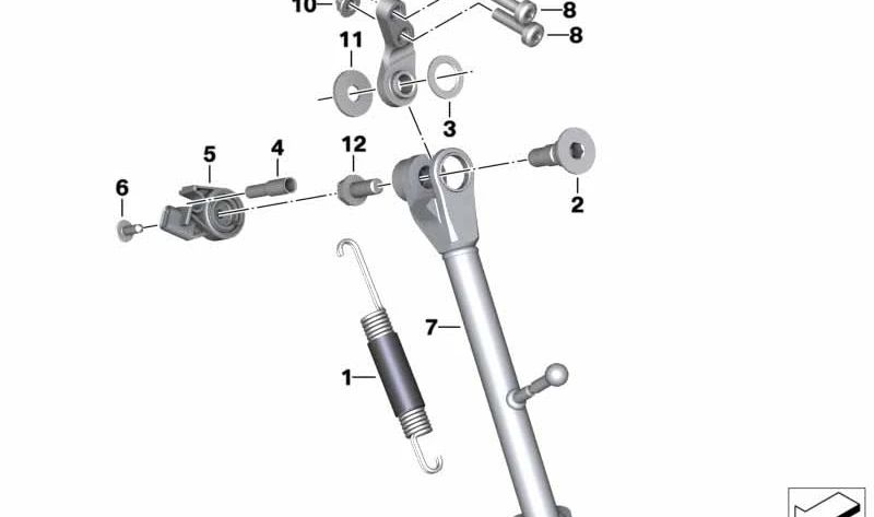 Tornillo caballete lateral OEM 46539457226 para BMW Motorrad G 310 GS, G 310 R. Original BMW Motorrad.