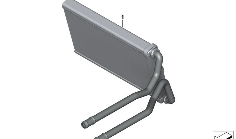 Intercambiador de calor OEM 64115A2B435 para BMW G60, G61, G68, G90, G70. Repuesto original BMW.