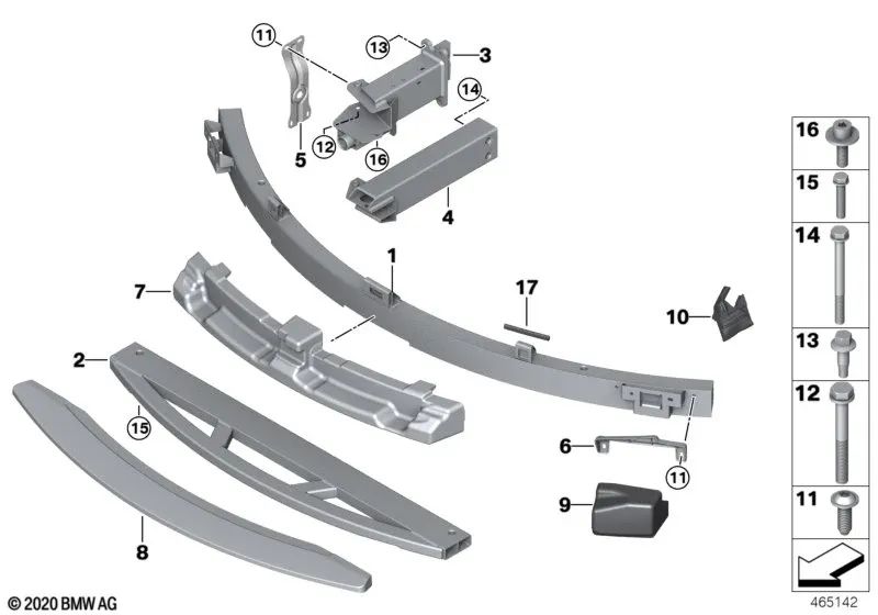 Foam part for BMW I12 (OEM 51117372253). Genuine BMW