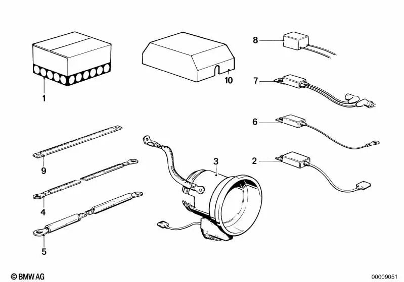 Condensador anticondensação para BMW Série 3 E21, Série 5 E12, E28, Série 6 E24, Série 7 E23 (OEM 65311353074). BMW originais.