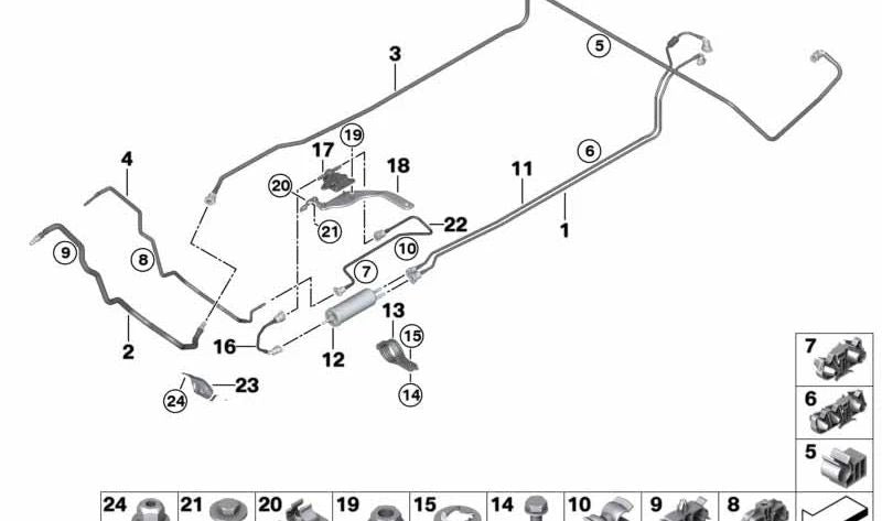 Sensor de presión de combustible OEM 16127381409 para BMW F45, F48, F39 y MINI F56, F60. Original BMW y MINI.