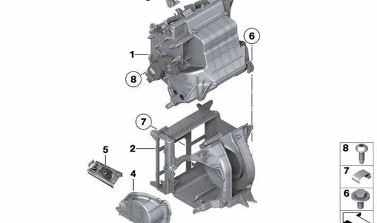 Brida de conexión del sistema de climatización OEM 64119159719 para BMW Serie 7 (F02, G12). Original BMW.