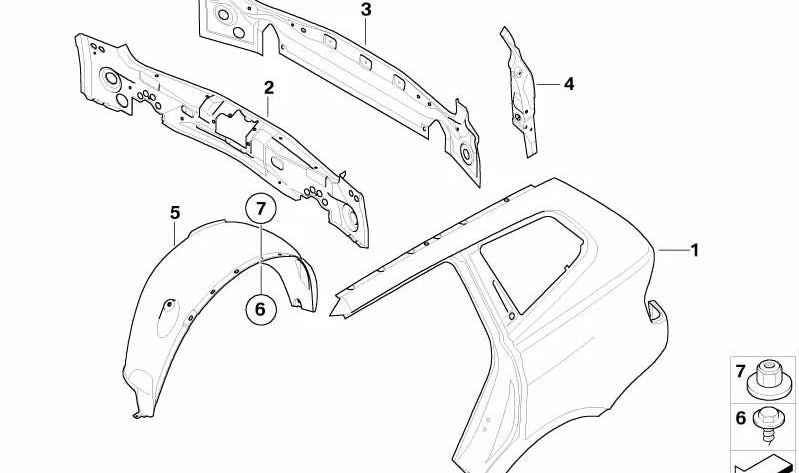 Panel interior trasero OEM 41003449738 para BMW X3 E83. Original BMW.