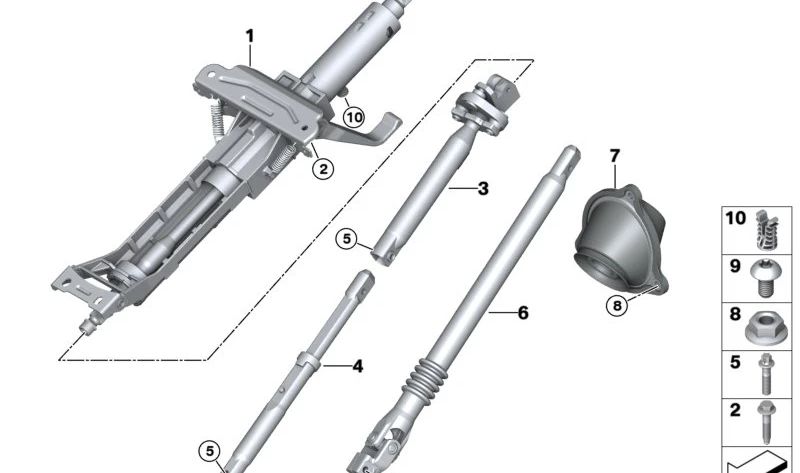 Fuelle protector columna dirección OEM 32306898713 para BMW Serie 5 G60, G61 y Serie 7 G70. Compatible con dirección eléctrica o mecánica. Original BMW.