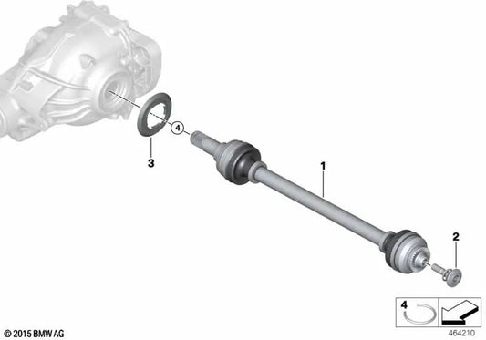 Rear Right Subshaft OEM 33208695500 for BMW X4 G02, X4 G02 LCI. Genuine BMW.