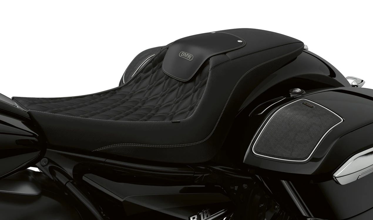 Sede di riscaldamento nero OEM 52539829343 per la BMW R 18 B motociclette, R 18 Trancontinental. BMW MOTORAD originale.