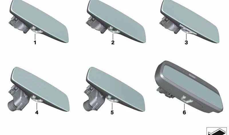 Specchio interno con antisler di sensore automatico, luci a LED e rivelatore LUZ OEM 51169476755 per BMW F91, F92, F93, G14, G15, G16, F96, G06, G07. BMW originale.