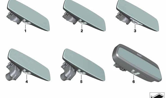 Espejo interior con sensor automático antideslumbramiento, luces LED y detector de luz OEM 51169476755 para BMW F91, F92, F93, G14, G15, G16, F96, G06, G07. Original BMW.