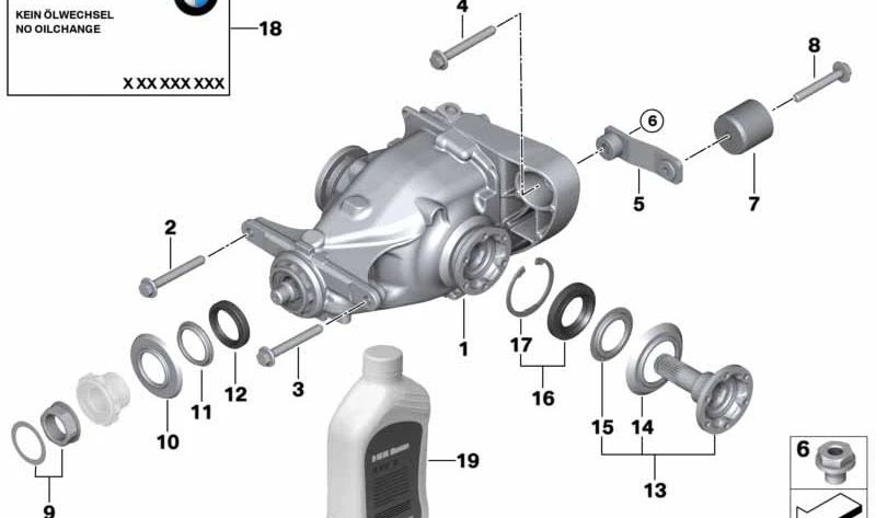 Brida de transmisión OEM 33131213986 para BMW E81, E82, E87, E88, E90, E91, E92, E93, E39, E60, E61, E63, E64, E38, E65, E66, E84, E53. Original BMW.