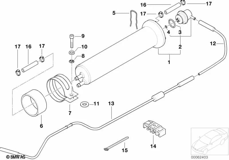 Conduit de vide OEM 13321437012 pour BMW Série 7 E38 735i, 735iL, 740i, 740iL. Véritable BMW.