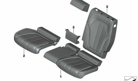 Funda base asiento de cuero OEM 52205A1A104 para BMW G05, G07. Original BMW.