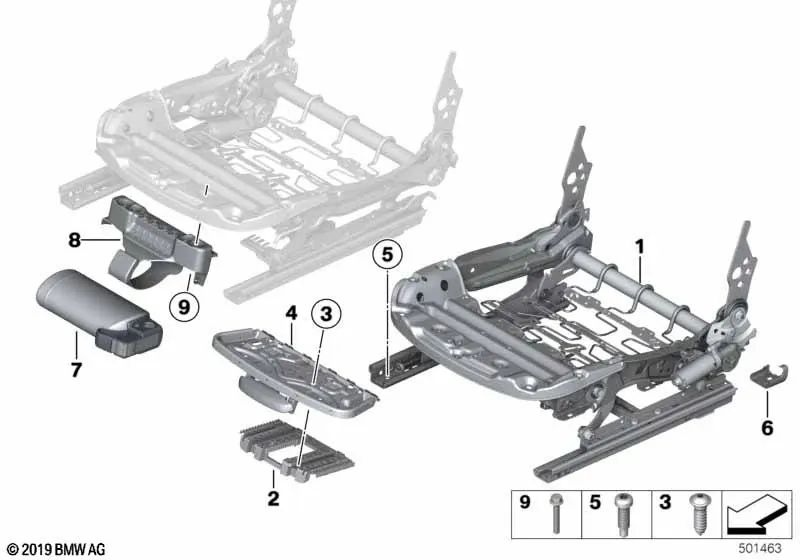Mécanisme d'électricité gauche pour BMW F20, F30, F31, F34, F80, F36 (OEM 52107243529). BMW d'origine