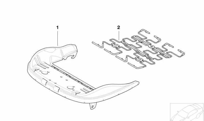 Carcasa del asiento OEM 52108226420 para BMW E46, E63, E83, E53, E85, E86. Original BMW.