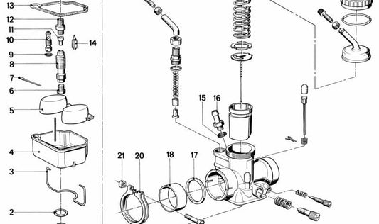 Chorro principal carburador OEM 13111255835 para BMW Motorrad R50 (R246) de 1969 a 1973. Pieza original BMW.