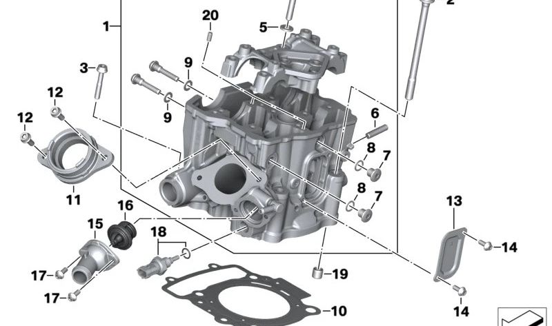 Termostato OEM 11538562895 para motos BMW G 310 R, G 310 GS, G 310 RR. Original BMW Motorrad.