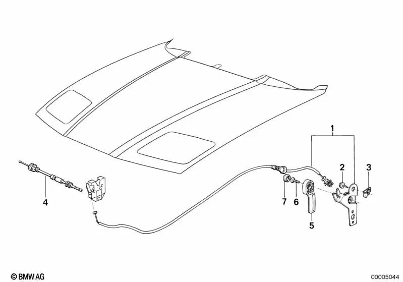 Bowden cable lever for BMW 8 Series E31 (OEM 51231970035). Genuine BMW.