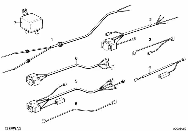 Kabelado del intermitente delantero para BMW (OEM 61121243206). Original BMW.