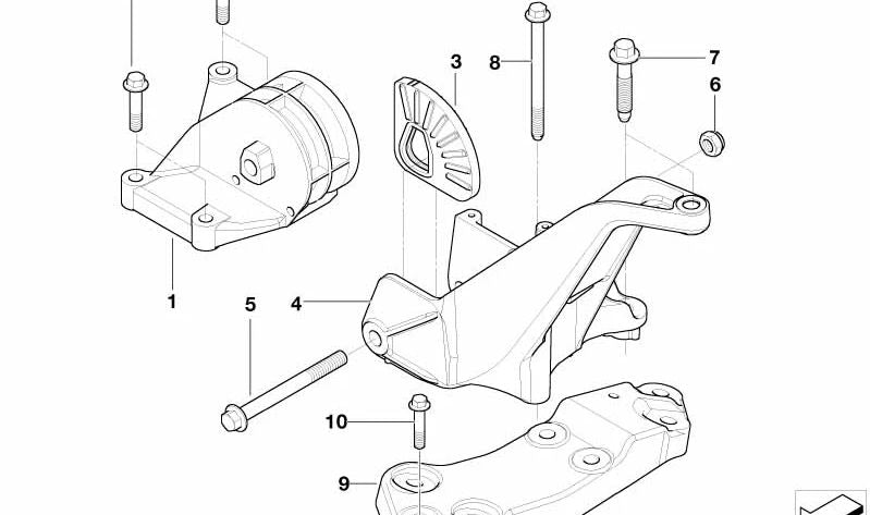 Soporte de caja de cambios con silentblock OEM 22316754426 para MINI R50, R52 (Cooper manual y automático). Original MINI.