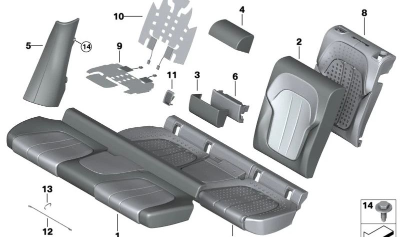 Funda de asiento confort de cuero OEM 52208493601 color coñac para BMW X6 {G06: xDrive30i, xDrive30d, xDrive40i, 40d, M60i xDrive}. Original BMW.