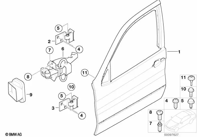 Parafuso Torx com arruela para BMW Série 1 E87, E87N Série 3 E46, E90, E91 Série 5 E60, E61, F10, F11, F18 Série 6 E63, E64 X1 E84 X3 E83 X5 E53, E70 X6 E71 (OEM 07147184168). BMW originais.