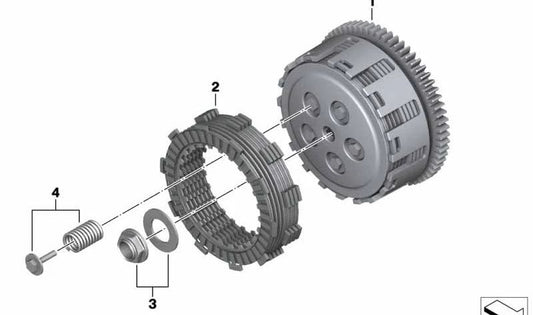 Paquete de láminas de embrague OEM 21218566432 para motos BMW G 310 GS, G 310 R. Original BMW Motorrad.