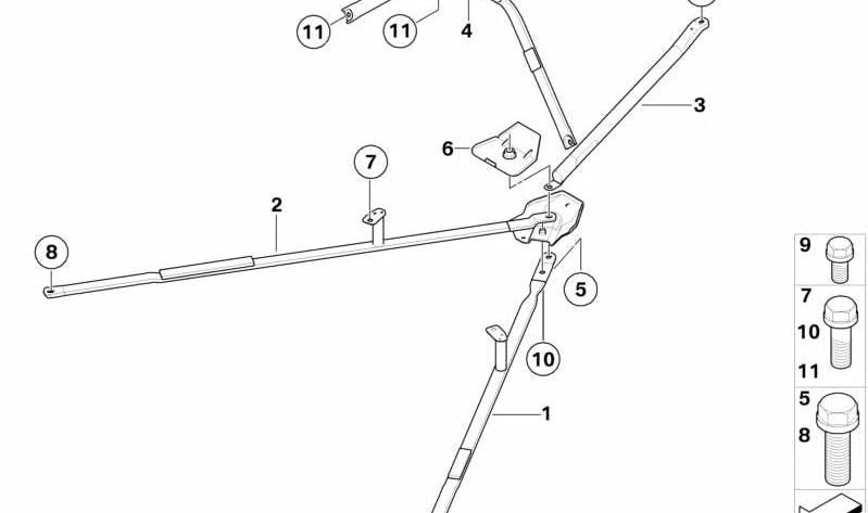 OEM 517171724437 Heckverstärkungsstange für BMW E93 318i, 320d, 320i. Kompatibel mit Modellen zwischen 2008 und 2013. Original BMW.