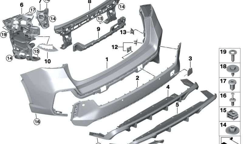 Difusor trasero inferior OEM 51128465773 para BMW X1 U12. Compatible solo con versión M. Pieza original BMW.