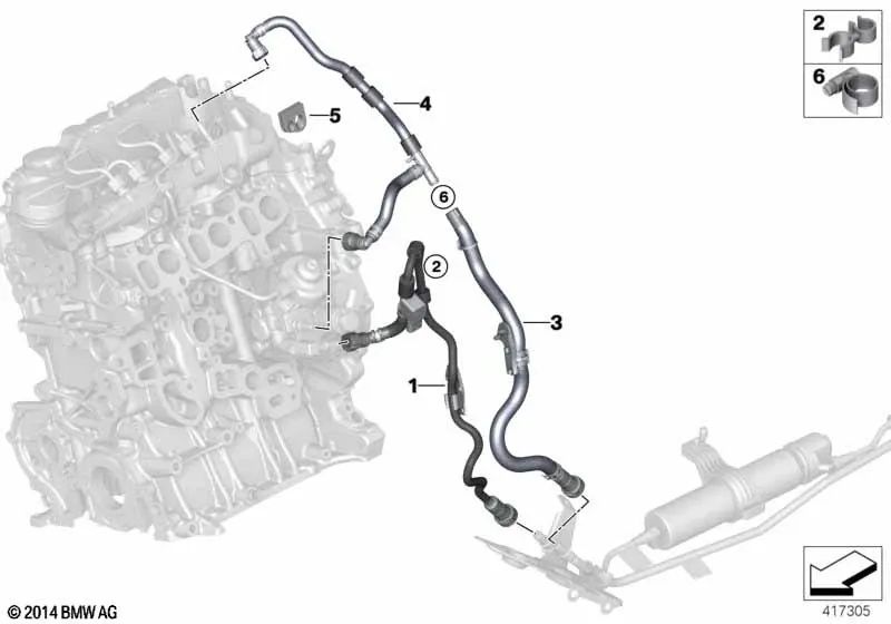 Kraftstoff-Rücklaufleitung for BMW 1 Series F20N, F21N (OEM 13538514093). Genuine BMW.