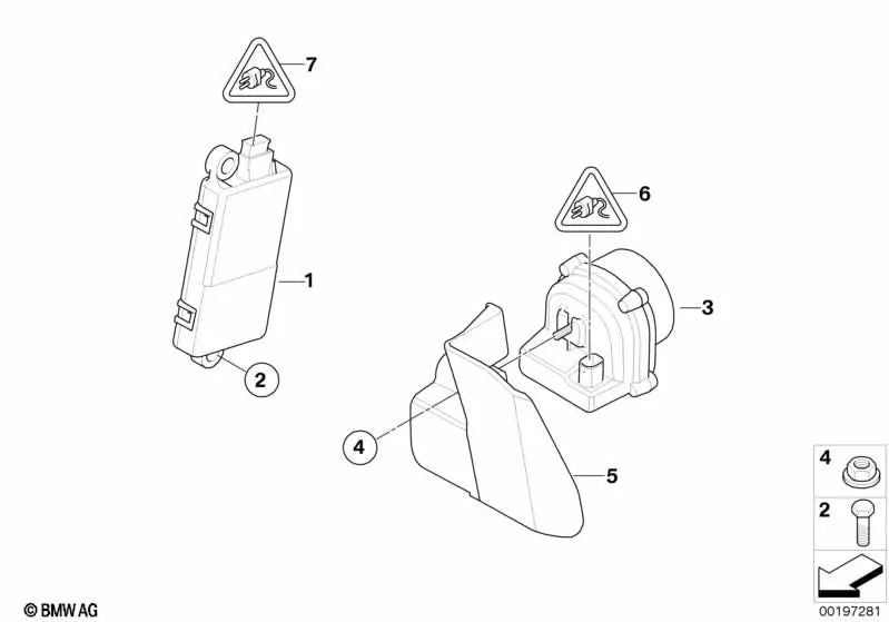 Sistema de alarma DWA OEM 65756950525 para BMW E93, E63, E64 y más. Original BMW.