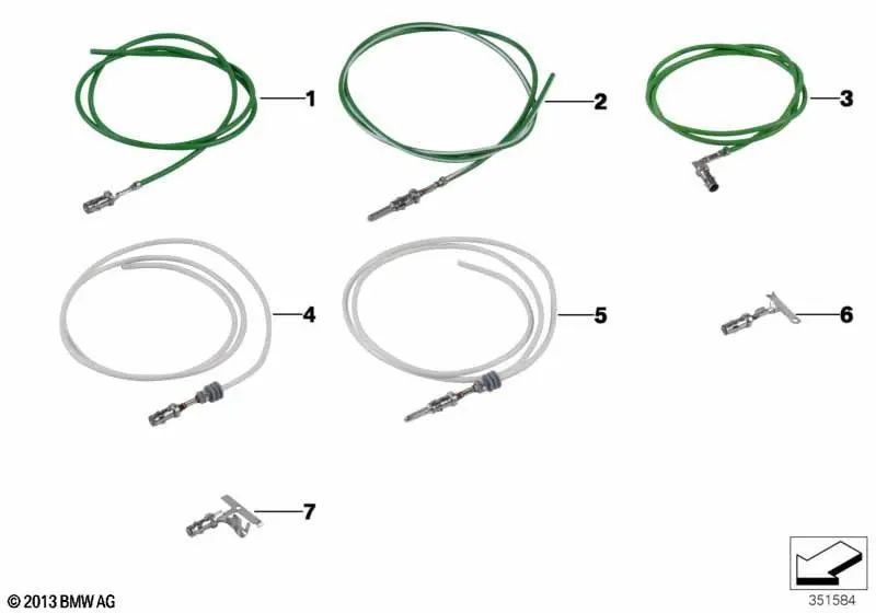 Terminal redondo 2.5 com cabo para BMW E81, E82, E87, F20, F21, F30, F32, F07, F10, F06, F01, F02, E31, I01, I12, E84, F39, E83, F25, F97, G01, G02 , E53, F15, F95, G05, E71, F16, G06, E85, E89 (OEM 61130007472). BMW original.