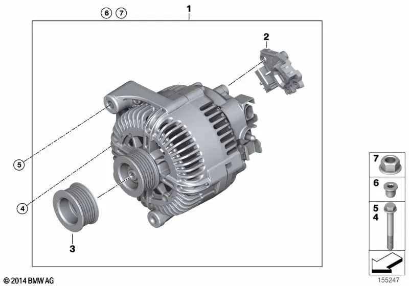 Regulador de tensão OEM 12318510090 para BMW E87, E90, E60, E63, E65, X5 E53, X6 E71... e muito mais. BMW genuíno.