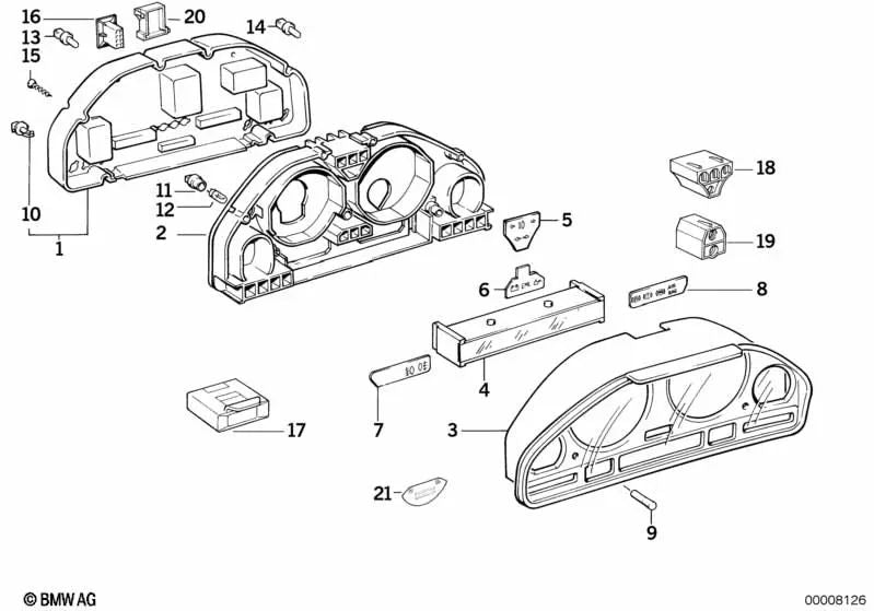 Strumento per BMW 5 E34 Series, serie 7 E32 (OEM 62111378566). BMW originale.