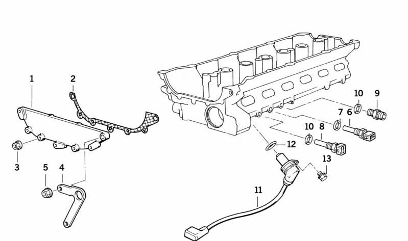 Sensor de cigüeñal OEM 12141730028 para BMW E36, E34. Original BMW.