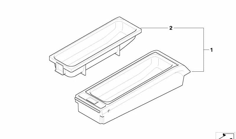 Bandeja soporte para teléfono OEM 84216924064 para BMW E46 316i, 316Ci. Compatible con modelos manuales y automáticos. Original BMW.