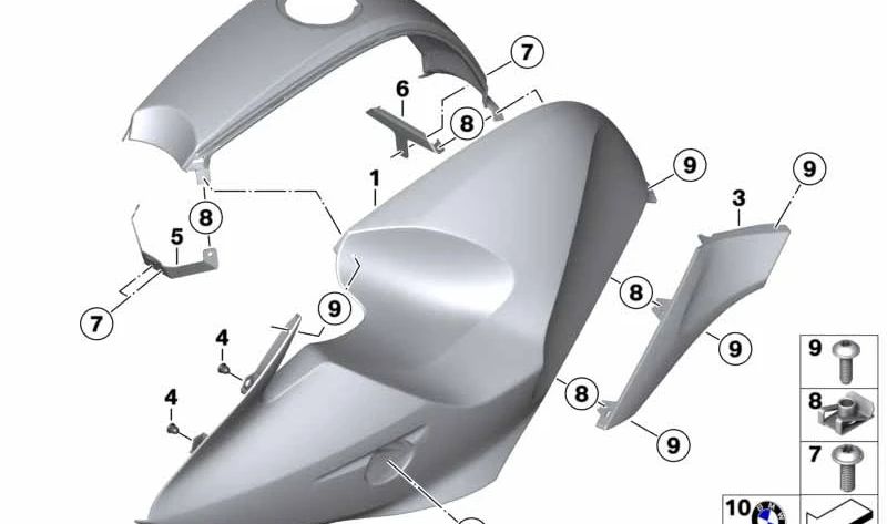 OEM Heckstütze Angular 46637697253 für BMW Motorrad R1200S, HP2 Sport. Originaler BMW Motorrad.