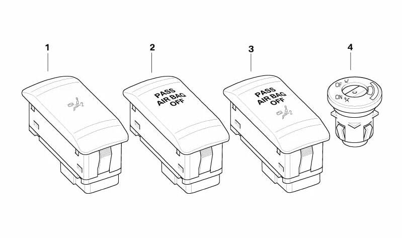 Indicador de airbag-off para BMW 5 E60 Series, E61 Series 6 E63, E64 (OEM 61316920828). BMW original.